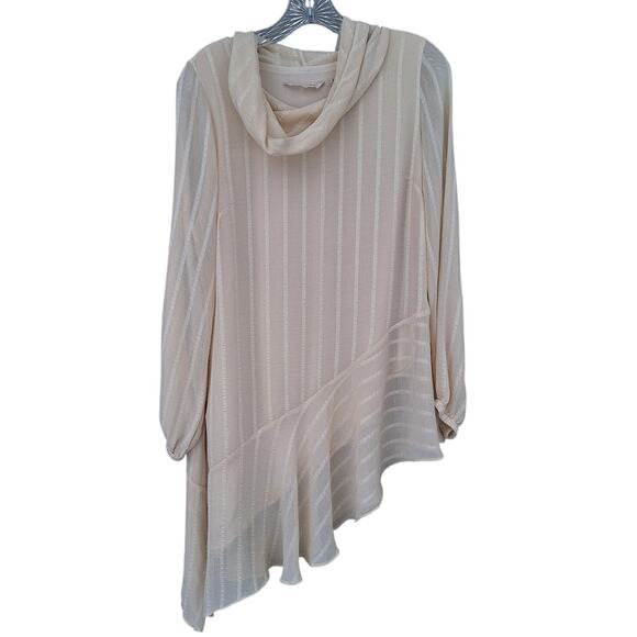 Soft Surroundings Neapolitan Cowl neck Asymmetrical Tunic Top Cream S Whimsy - Picture 1 of 7